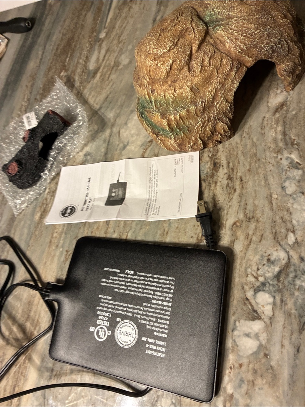 Reptile Snake hide heat mat and wood log decor Terrarium items new items